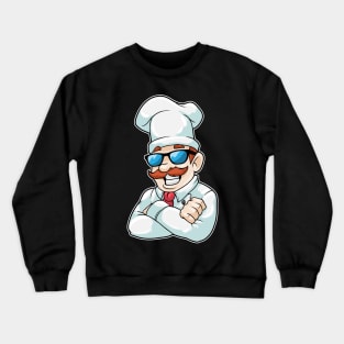 Chef with Chef's hat & funny Sunglasses Crewneck Sweatshirt